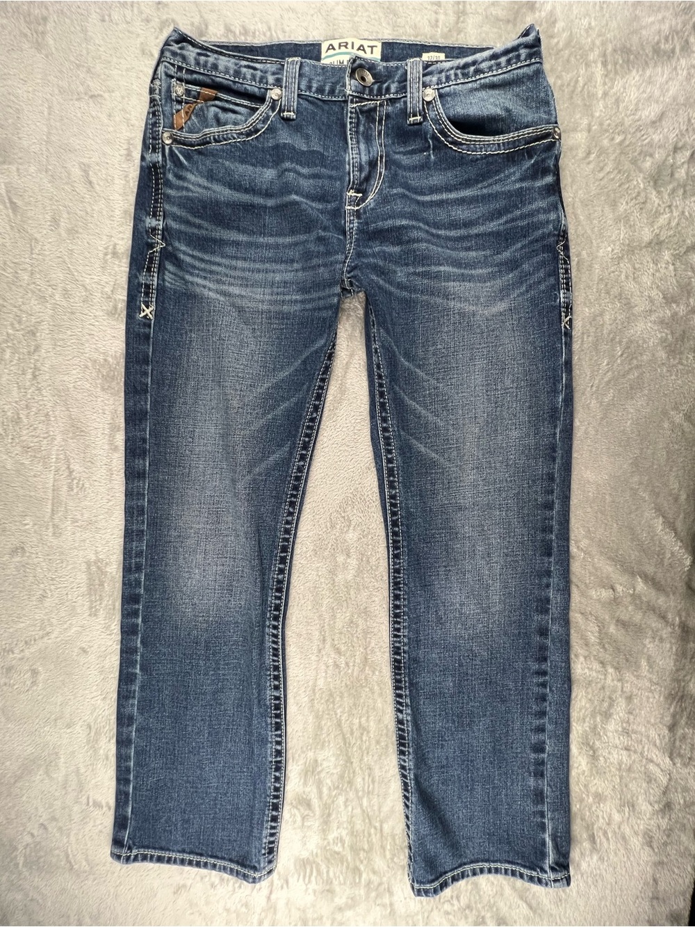 Ariat Jeans Mens 32x30 Blue M7 Straight Slim Fit Denim Pants Western Cowboy